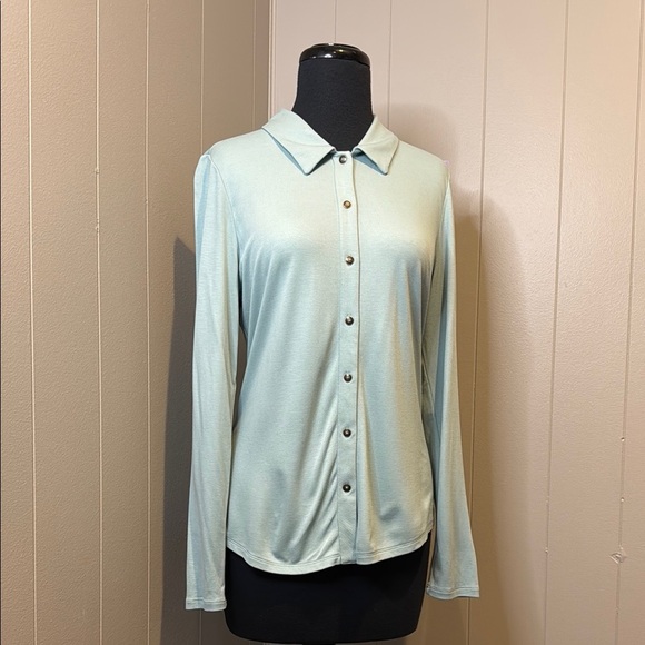 J. Jill Women’s Small Blue Button Down Shirt Relaxed Fit Dress Collar - Picture 1 of 5